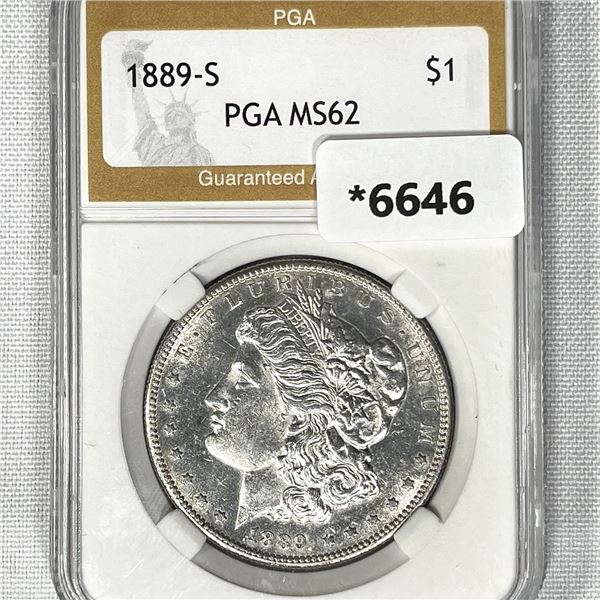 1889-S Morgan Silver Dollar PGA-MS62