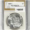 1889-S Morgan Silver Dollar PGA-MS64 PL