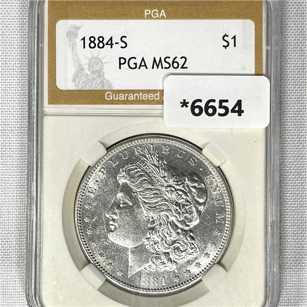 1884-S Morgan Silver Dollar PGA-MS62