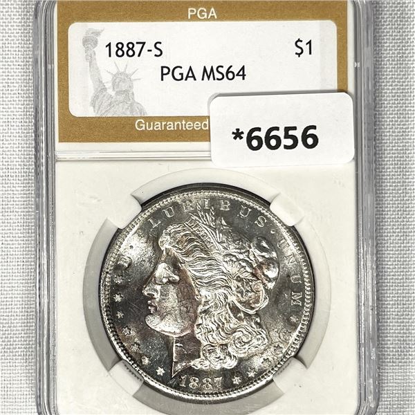 1887-S Morgan Silver Dollar PGA-MS64