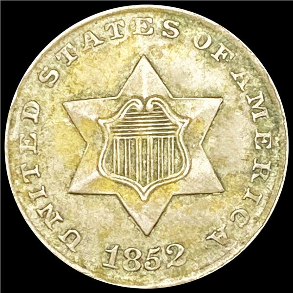 1852 Silver Three Cent CLOSELY UNCIRCULATED