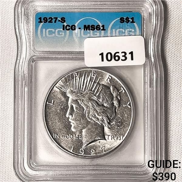 1927-S Silver Peace Dollar ICG-MS61