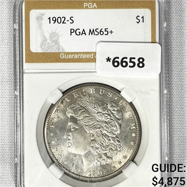 1902-S Morgan Silver Dollar PGA-MS65+