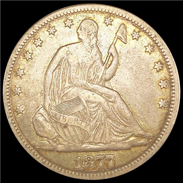 1877 Seated Liberty Half Dollar NEARLY