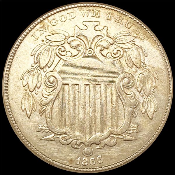 1866 Shield Nickel NEARLY UNCIRCULATED