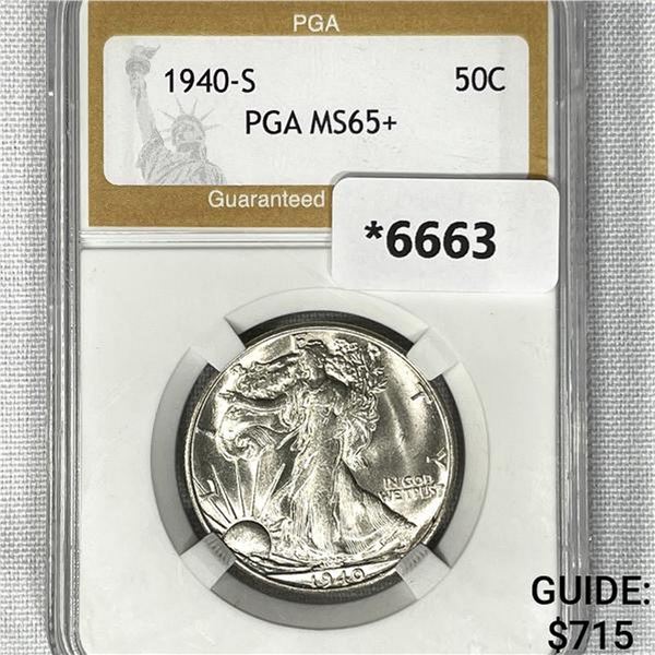 1940-S Walking Liberty Half Dollar PGA-MS65+
