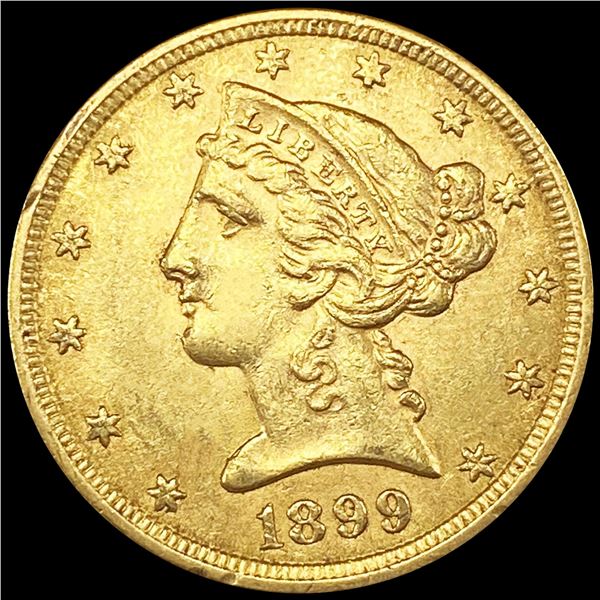 1899 $5 Gold Half Eagle UNCIRCULATED