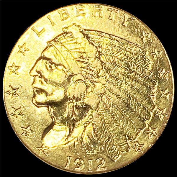 1912 $2.50 Gold Quarter Eagle NEARLY UNCIRCULATED