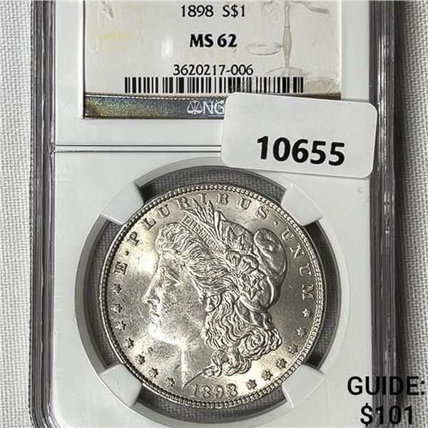 1898 Morgan Silver Dollar NGC-MS62