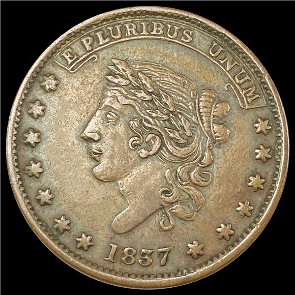 1837 Hard Times Token LIGHTLY CIRCULATED