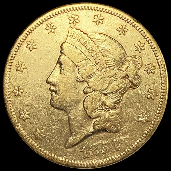 1854 Sm. Date $20 Gold Double Eagle ABOUT