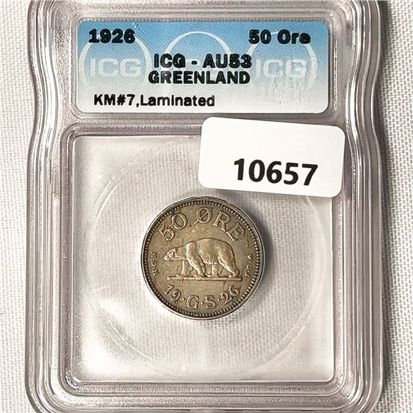 1926 Greenland 50 Ore ICG-AU53 KM