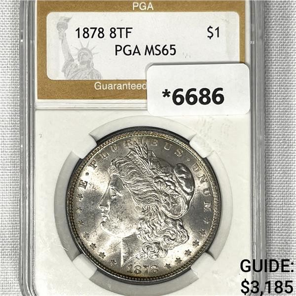 1878 8TF Morgan Silver Dollar PGA-MS65