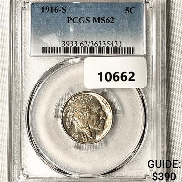 1916-S Buffalo Nickel PCGS-MS62