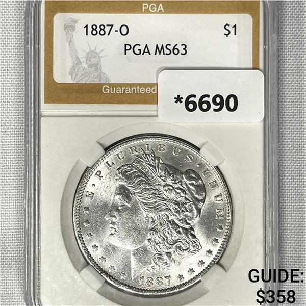 1887-O Morgan Silver Dollar PGA-MS63