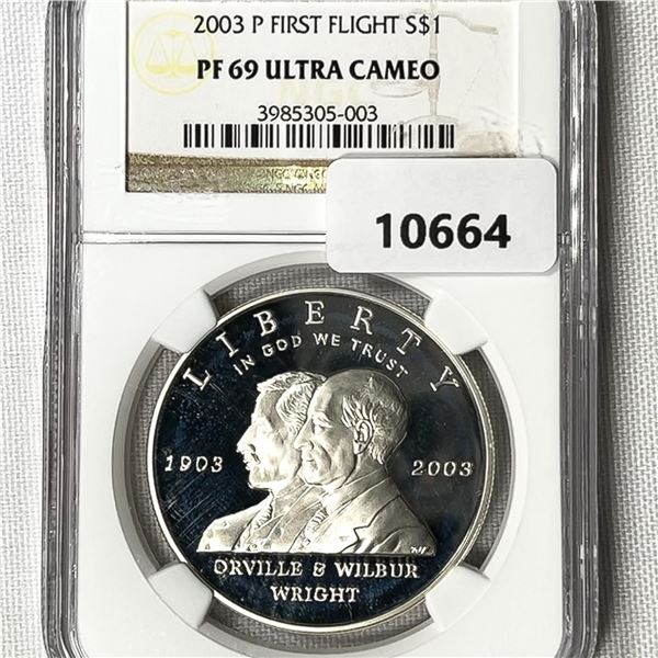 2003 1st Flight Silver Dollar NGC-PF69 UC