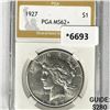 Image 1 : 1927 Silver Peace Dollar PGA-MS62+