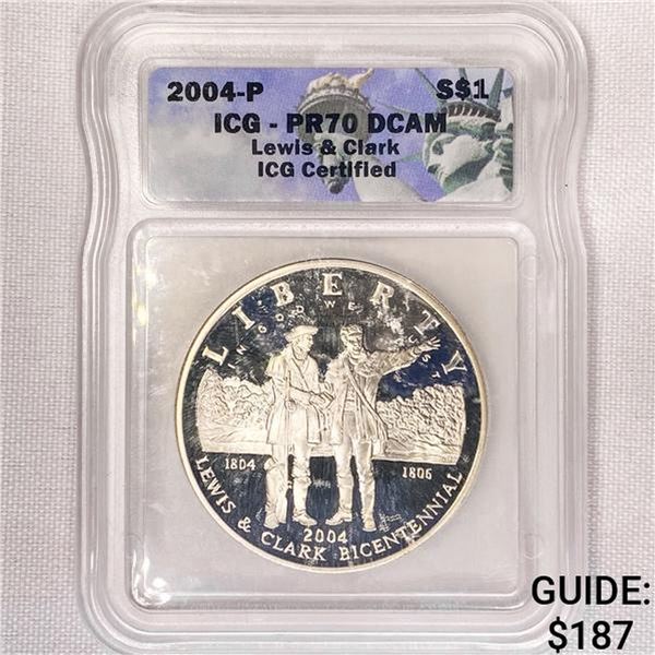 2004-P Silver $1 Lewis & Clark ICG-PR70 DCAM