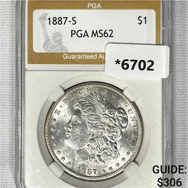 1887-S Morgan Silver Dollar PGA-MS62