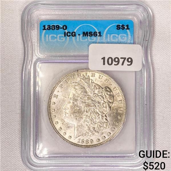 1889-O Morgan Silver Dollar ICG-MS61