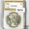 Image 1 : 1926 Silver Peace Dollar PGA-MS64