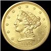 Image 1 : 1861 $2.50 Gold Quarter Eagle UNCIRCULATED
