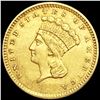 Image 1 : 1856 TY3 Slant 5 Rare Gold Dollar UNCIRCULATED