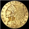 Image 1 : 1913 $2.50 Gold Quarter Eagle NEARLY UNCIRCULATED