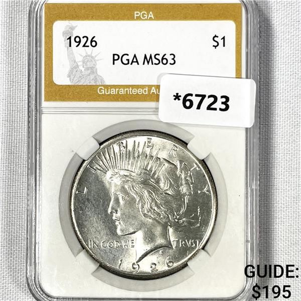 1926 Silver Peace Dollar PGA-MS63