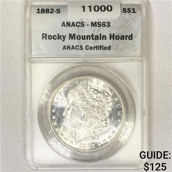 1882-S Morgan Silver Dollar ANACS-MS63