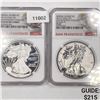 Image 1 : 2012-S Set (2) Silver Eagle NGC-PF69 1 UC, 1 Rev