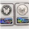 Image 2 : 2012-S Set (2) Silver Eagle NGC-PF69 1 UC, 1 Rev