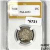 Image 1 : 1838 Capped Bust Quarter PGA-AU53