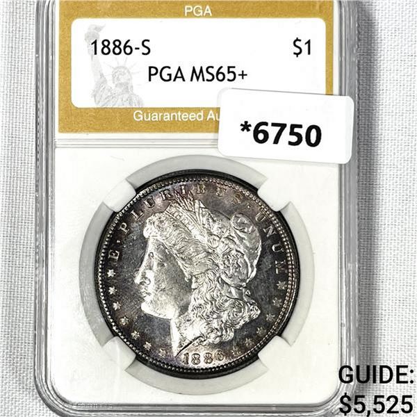 1886-S Morgan Silver Dollar PGA-MS65+