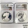 2012-S Set (2) Silver Eagle NGC-PF69 1 UC, 1 Rev