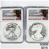 Image 1 : 2012-S Set (2) Silver Eagle NGC-PF69 1 UC, 1 Rev