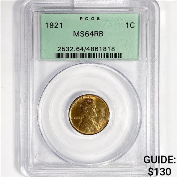 1921 Wheat Cent PCGS-MS64 RB