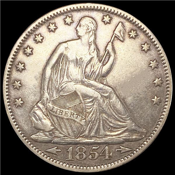 1854 Seated Liberty Half Dollar NEARLY