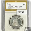 Image 1 : 1863 Seated Liberty Half Dollar PGA-PR65 CAM