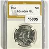 Image 1 : 1960 Franklin Half Dollar PGA-MS64 FBL