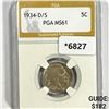1934-D/S Buffalo Nickel PGA-MS61