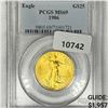 1986 $25 1/2 oz American Gold Eagle PCGS-MS69