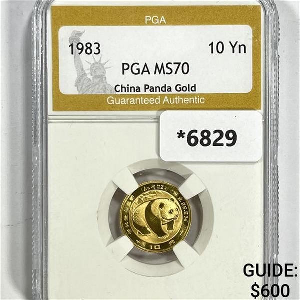 1983 10 Yuan 1/10 oz China Gold Panda PGA-MS70