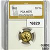 1983 10 Yuan 1/10 oz China Gold Panda PGA-MS70