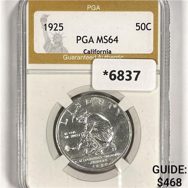 1925 Jubilee Half Dollar PGA-MS64