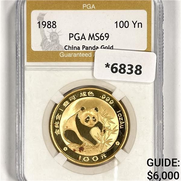 1988 100 Yuan 1 oz China Gold Panda PGA-MS69