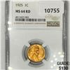 Image 1 : 1925 Wheat Cent NGC-MS64 RD