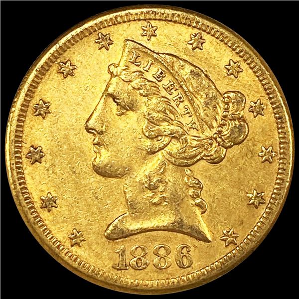 1886-S $5 Gold Half Eagle UNCIRCULATED
