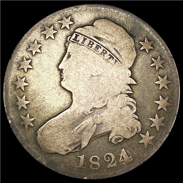 1824 Capped Bust Half Dollar LIGHTLY CIRCULATED