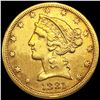 Image 1 : 1881 $5 Gold Half Eagle ABOUT UNCIRCULATED